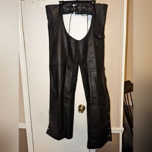 Leather motorcycle chaps sz XL
